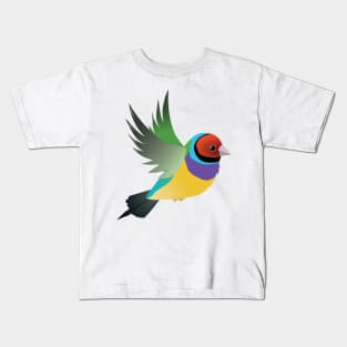 Flying gouldian finch Kids T-Shirt